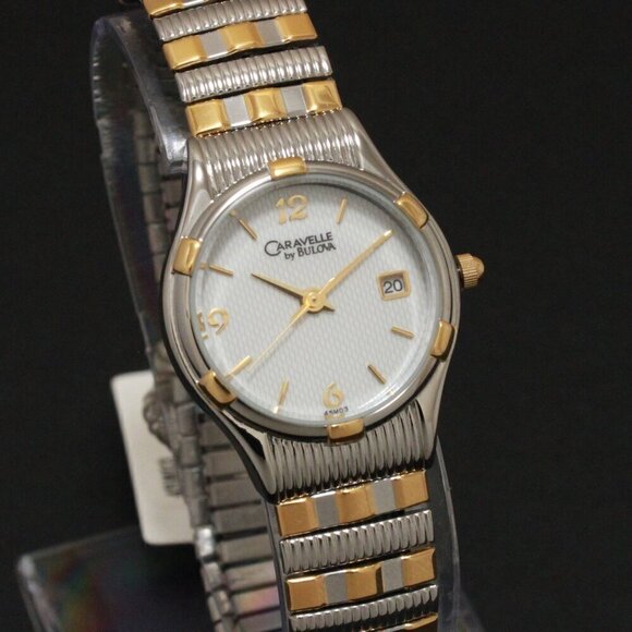 Caravelle Ladies Classic Design Watch By Bulova Two Tone Expansion Bracelet 23mm - Picture 5 of 13